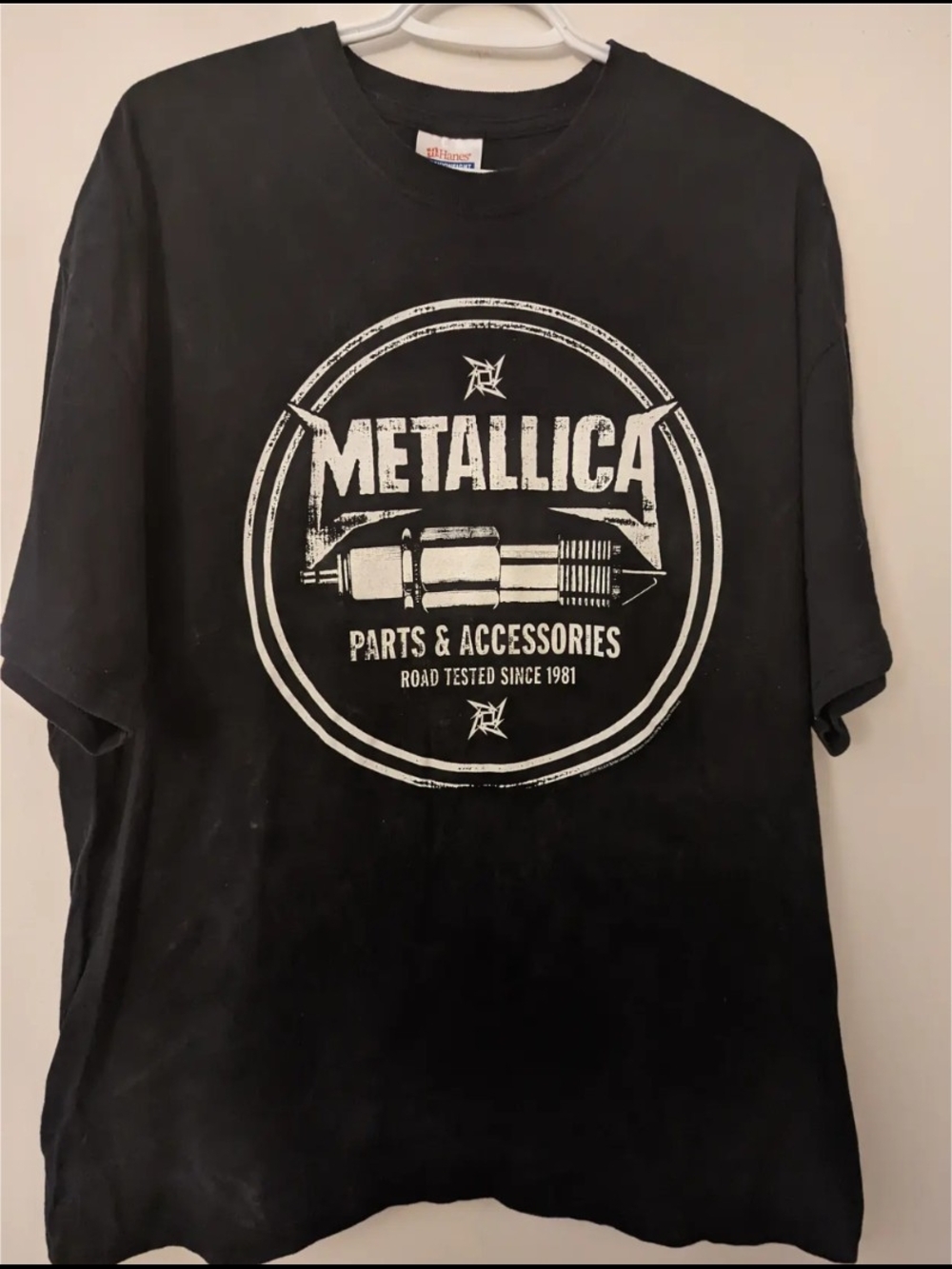 Hanes Black Metallica 'Parts & Accessories' Graphic Tee